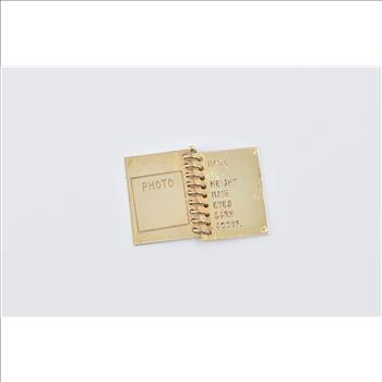 14K Articulated Passport Engravable Travel Yellow Gold Charm/Pendant