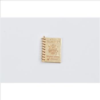 14K Articulated Passport Engravable Travel Yellow Gold Charm/Pendant