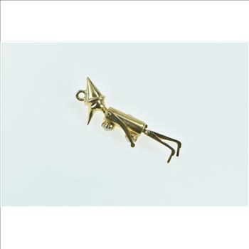 14K Articulated Pearl Marionette Puppet Yellow Gold Charm/Pendant