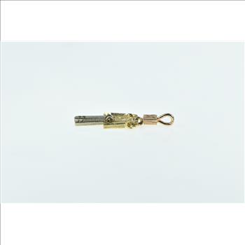 14K Articulated Squared Puppet Stick Figure Man Yellow Gold Charm/Pendant