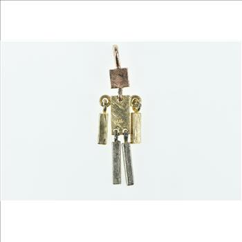 14K Articulated Squared Puppet Stick Figure Man Yellow Gold Charm/Pendant