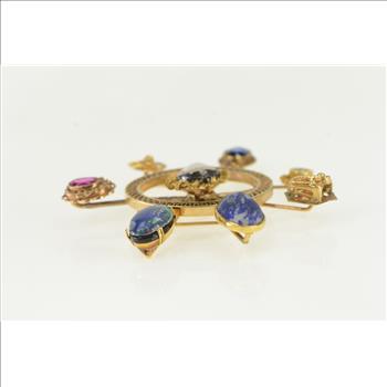 14K Arts + Crafts Victorian Stick Pin Cluster Yellow Gold Pin/Brooch