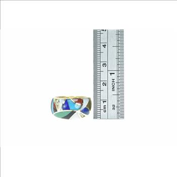 14K Asch Grossbardt Diamond Geometric Yellow Gold Ring, Size 7