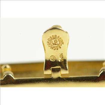 14K Asch Grossbardt Diamond Woven Onyx Inlay Yellow Gold Pendant