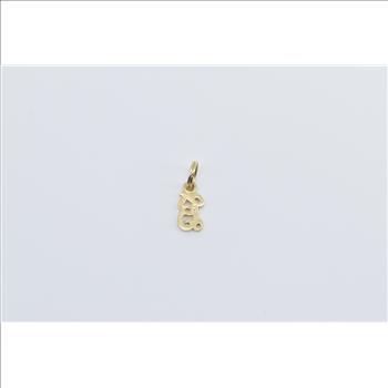 14K B Cursive Letter Monogram Initial Yellow Gold Charm/Pendant