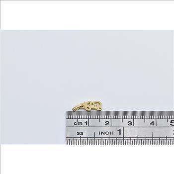 14K B Cursive Letter Monogram Initial Yellow Gold Charm/Pendant