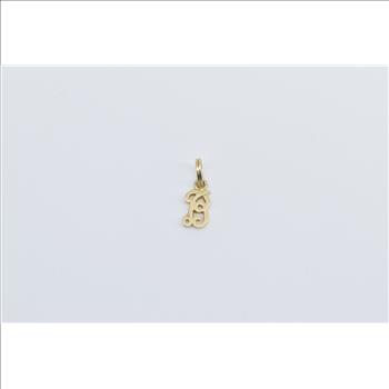 14K B Cursive Letter Monogram Initial Yellow Gold Charm/Pendant