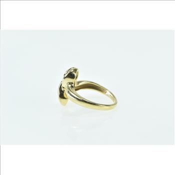 14K Baguette Diamond Wavy Twist Vintage Statement Yellow Gold Ring, Size 5.25