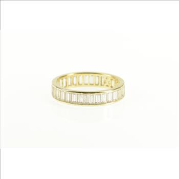 14K Baguette Infinity Anniversary Wedding Band Yellow Gold Ring, Size 9.25