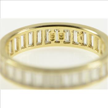 14K Baguette Infinity Anniversary Wedding Band Yellow Gold Ring, Size 9.25