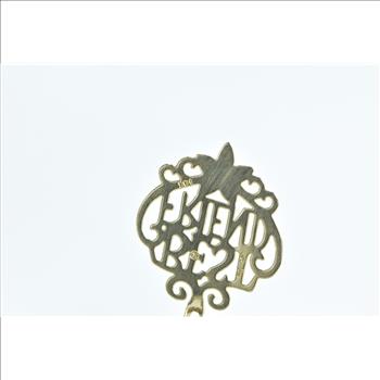 14K Best Friend Word Cut Out Friendship Filigree Yellow Gold Charm/Pendant