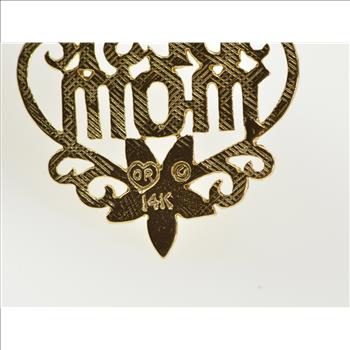 14K Best Mom #1 Mother Mother's Day Gift Yellow Gold Pendant