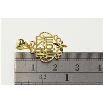14K Best Mom #1 Mother Mother's Day Gift Yellow Gold Pendant