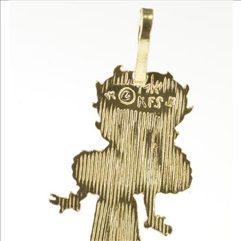 14K Betty Boop Classic Cartoon Yellow Gold Pendant