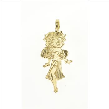 14K Betty Boop Classic Cartoon Yellow Gold Pendant