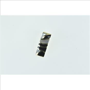 14K Black Onyx & Mother of Pearl Curved Bar Yellow Gold Charm/Pendant