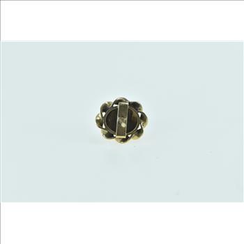 14K Black Star Sapphire Twist Trim Vintage Lapel Yellow Gold Pin/Brooch