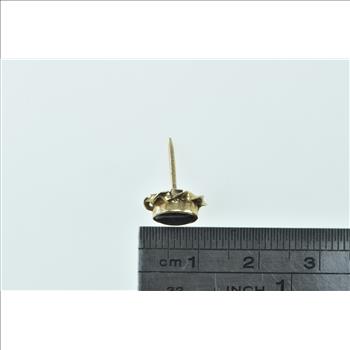 14K Black Star Sapphire Twist Trim Vintage Lapel Yellow Gold Pin/Brooch