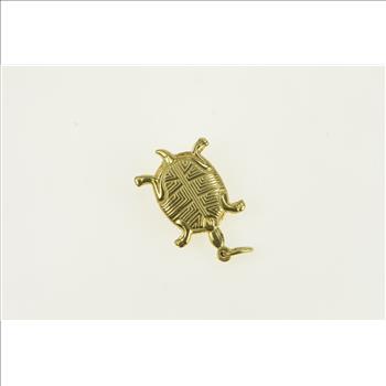14K Box Turtle Animal Patience Symbol Yellow Gold Charm/Pendant