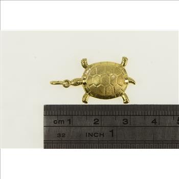 14K Box Turtle Animal Patience Symbol Yellow Gold Charm/Pendant