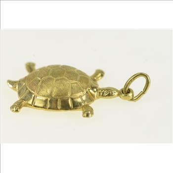 14K Box Turtle Animal Patience Symbol Yellow Gold Charm/Pendant