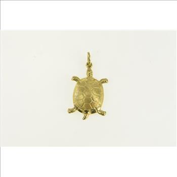 14K Box Turtle Animal Patience Symbol Yellow Gold Charm/Pendant