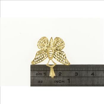 14K Butterfly Filigree Change Symbol Vintage Yellow Gold Charm/Pendant