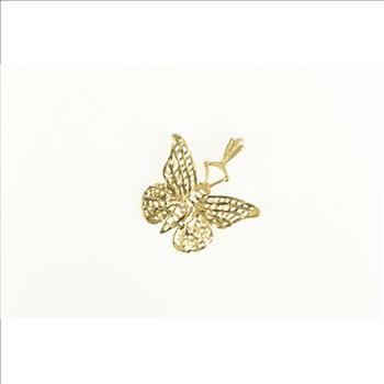14K Butterfly Filigree Change Symbol Vintage Yellow Gold Charm/Pendant