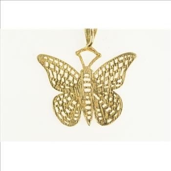 14K Butterfly Filigree Change Symbol Vintage Yellow Gold Charm/Pendant