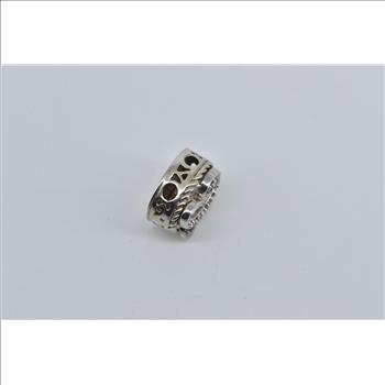 14K C Cursive Diamond Letter Slide Bracelet White Gold Charm/Pendant