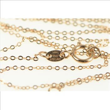 14K C Engraved Monogram Cable Chain Link Rose Gold Necklace 18