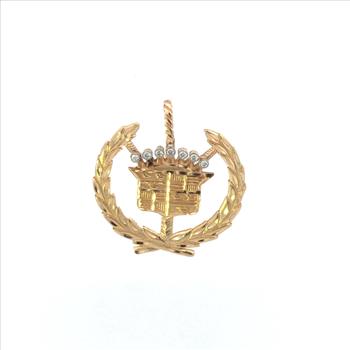 14K Cadillac Diamond Logo Luxury Car Logo Yellow Gold Charm/Pendant