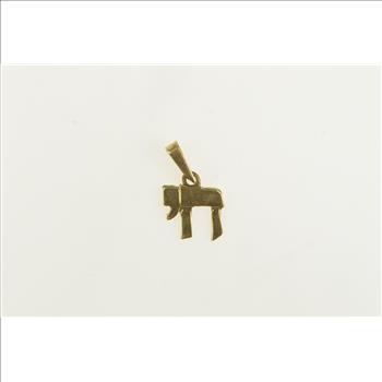 14K Chai Hebrew Life Symbol Jewish Faith Yellow Gold Charm/Pendant