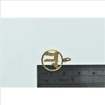 14K Chai Hebrew Life Symbol Round Jewish Faith Yellow Gold Charm/Pendant