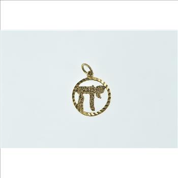 14K Chai Hebrew Life Symbol Vintage Yellow Gold Charm/Pendant
