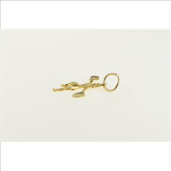 14K Cheerleader Cheer Pom Pom Yellow Gold Charm/Pendant