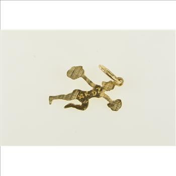 14K Cheerleader Cheer Pom Pom Yellow Gold Charm/Pendant