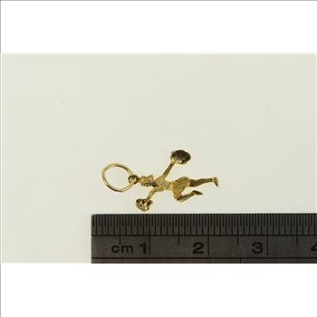 14K Cheerleader Cheer Pom Pom Yellow Gold Charm/Pendant