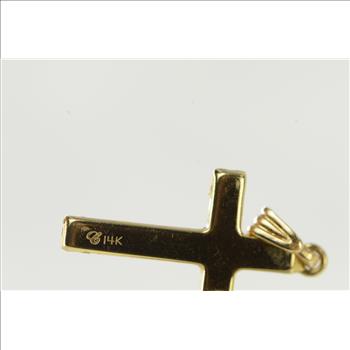 14K Christian Cross Faith Symbol Vintage Yellow Gold Charm/Pendant