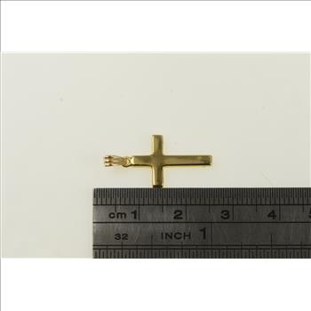 14K Christian Cross Faith Symbol Vintage Yellow Gold Charm/Pendant