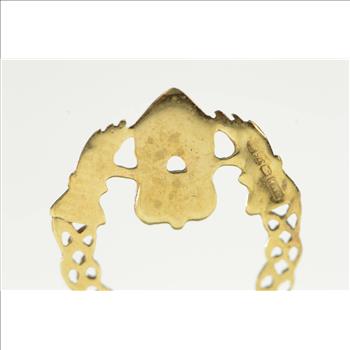 14K Claddagh Celtic Loyalty Symbol Filigree Yellow Gold Charm/Pendant