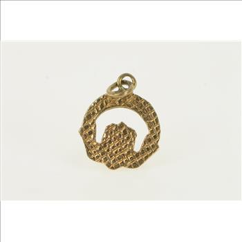 14K Claddagh Loyalty Symbol Celtic Yellow Gold Charm/Pendant