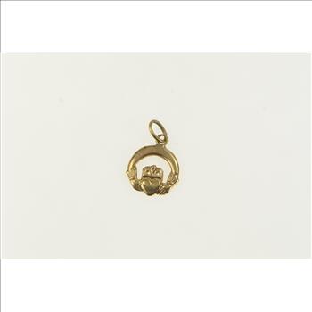 14K Claddagh Loyalty Symbol Celtic Yellow Gold Charm/Pendant