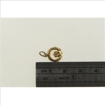 14K Claddagh Loyalty Symbol Celtic Yellow Gold Charm/Pendant