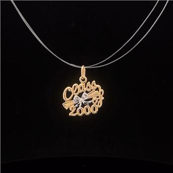 14K Class of 2000 Graduation Diploma Alumni Yellow Gold Charm/Pendant