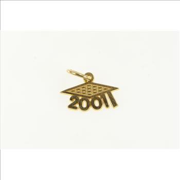 14K Class of 2001 '01 Graduation Cap Graduate Yellow Gold Charm/Pendant