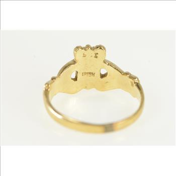 14K Classic Claddagh Loyalty Symbol Wedding Yellow Gold Ring, Size 8