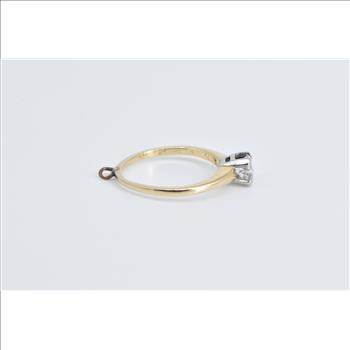 14K Classic Engagement Style CZ Promise Charm Yellow Gold Ring, Size 4