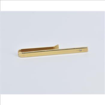 14K Colibri Diamond Inset Vintage Men's Yellow Gold Tie Bar