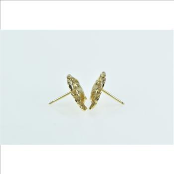 14K Crab Cancer Zodiac Sign Symbol Stud Yellow Gold Earrings